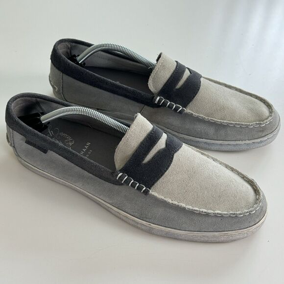 Cole Haan Other - Cole Haan Grand OS Mens Pinch Weekender Penny Loafer Shoes Gray Blue Suede 12M
